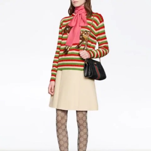 NWT Authentic Gucci Tiger Button Wool Aline Skirt​ - Picture 14 of 16